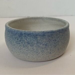 Dunbeacon Pottery Ireland small bowl blue Ombre sugar dish Art Signed 3.5” cork